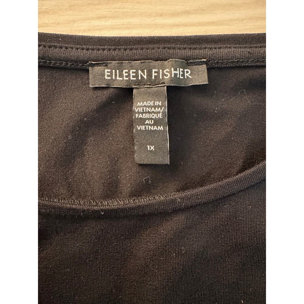 Eileen Fisher Tencel Lyocell Maxi Shift Dress Black Long Sleeve Plus Size 1X - Picture 7 of 8